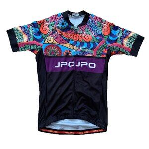 Jpo Jpo Full Zip Cycling Jersey Women’s Medium Retro Multicolor Short Sleeve